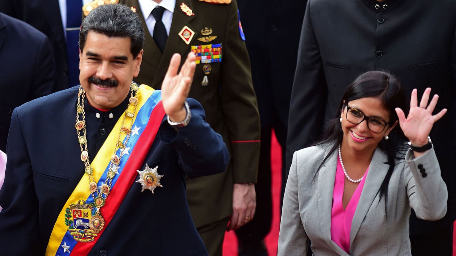 Nicolás Maduro junto a Delcy Rodríguez (d) en una imagen de agosto de 2017.