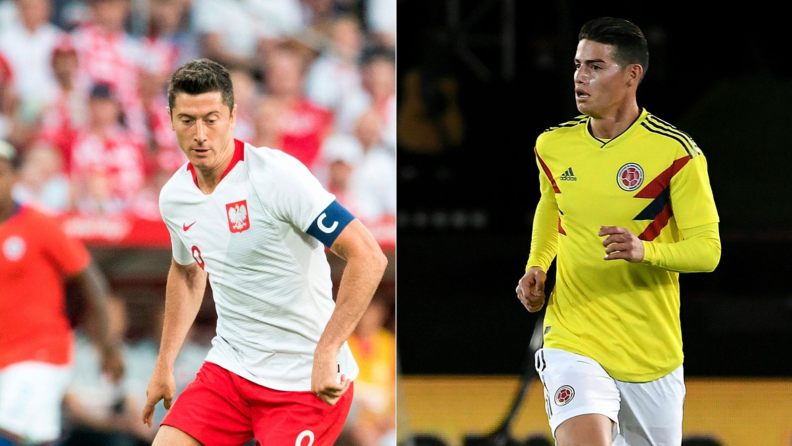Lewandowski y James se verán las caras en el Polonia - Colombia.