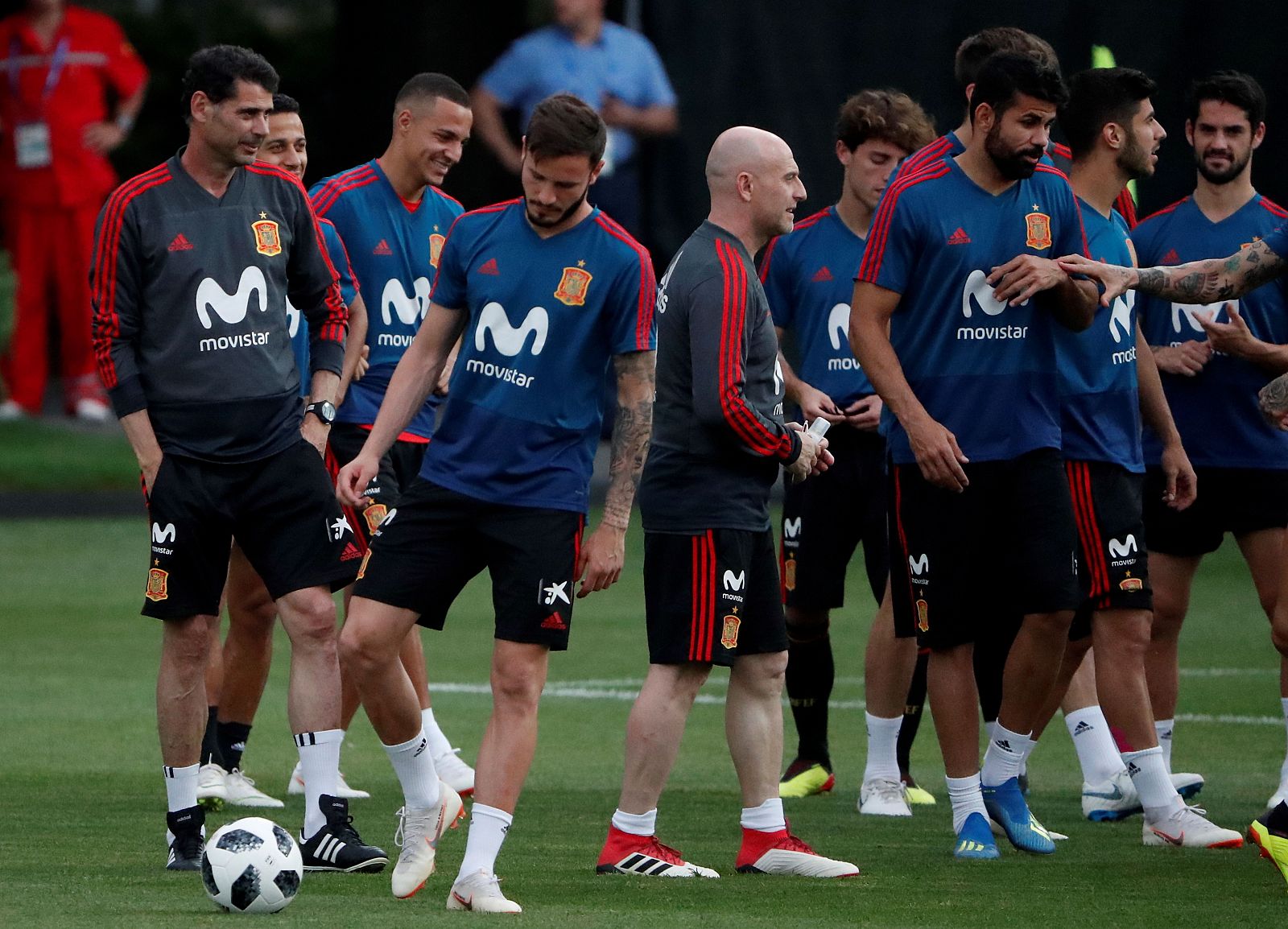 La selección española durante un entrenamiento en Krasnodar.