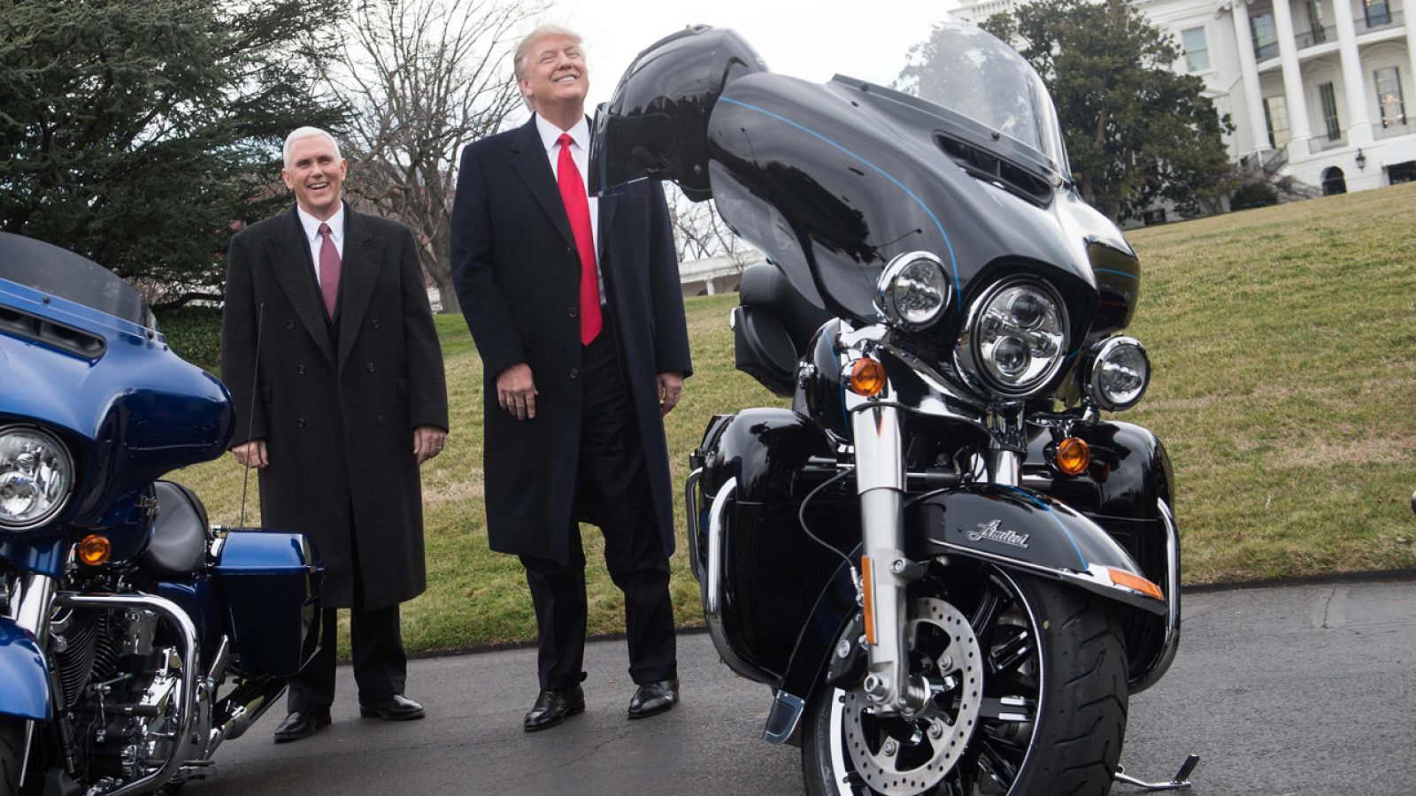 Donald Trump, durante la recepción de los directivos de Harley-Davidson en la Casa Blanca en febrero