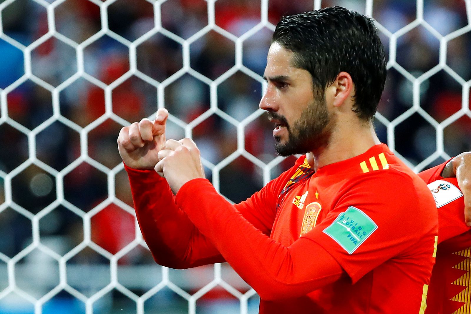 Isco tras marcar ante Marruecos.