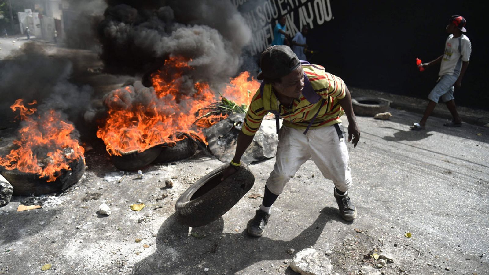 Imagen de las protestas en Puerto Príncipe, la capital de Haití.