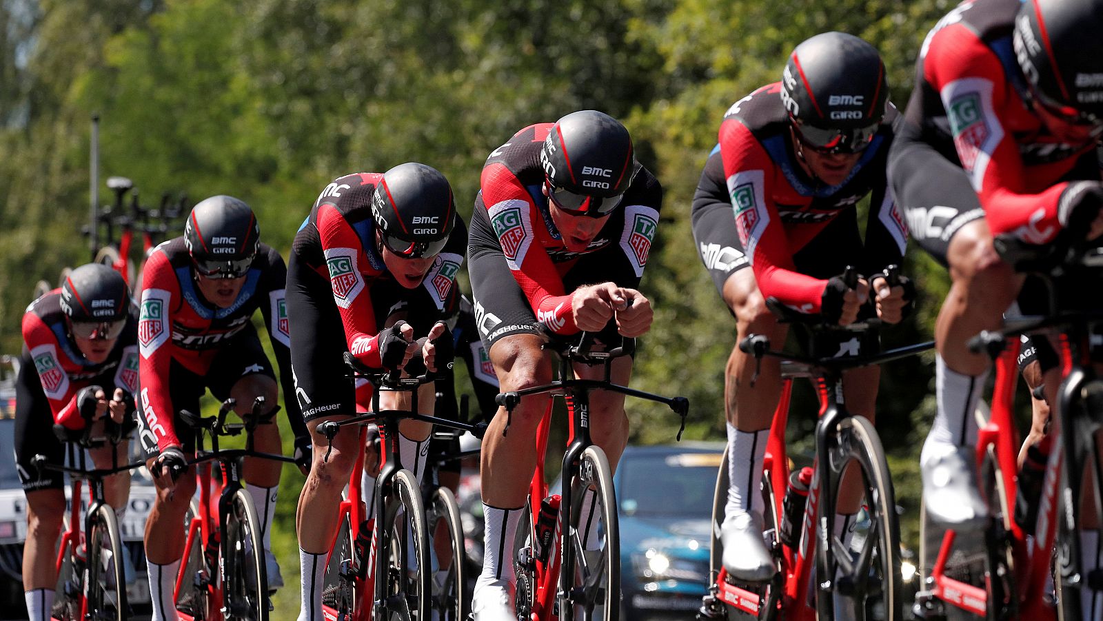 El BMC, ganador de la contrarreloj por equipos del Tour 2018.