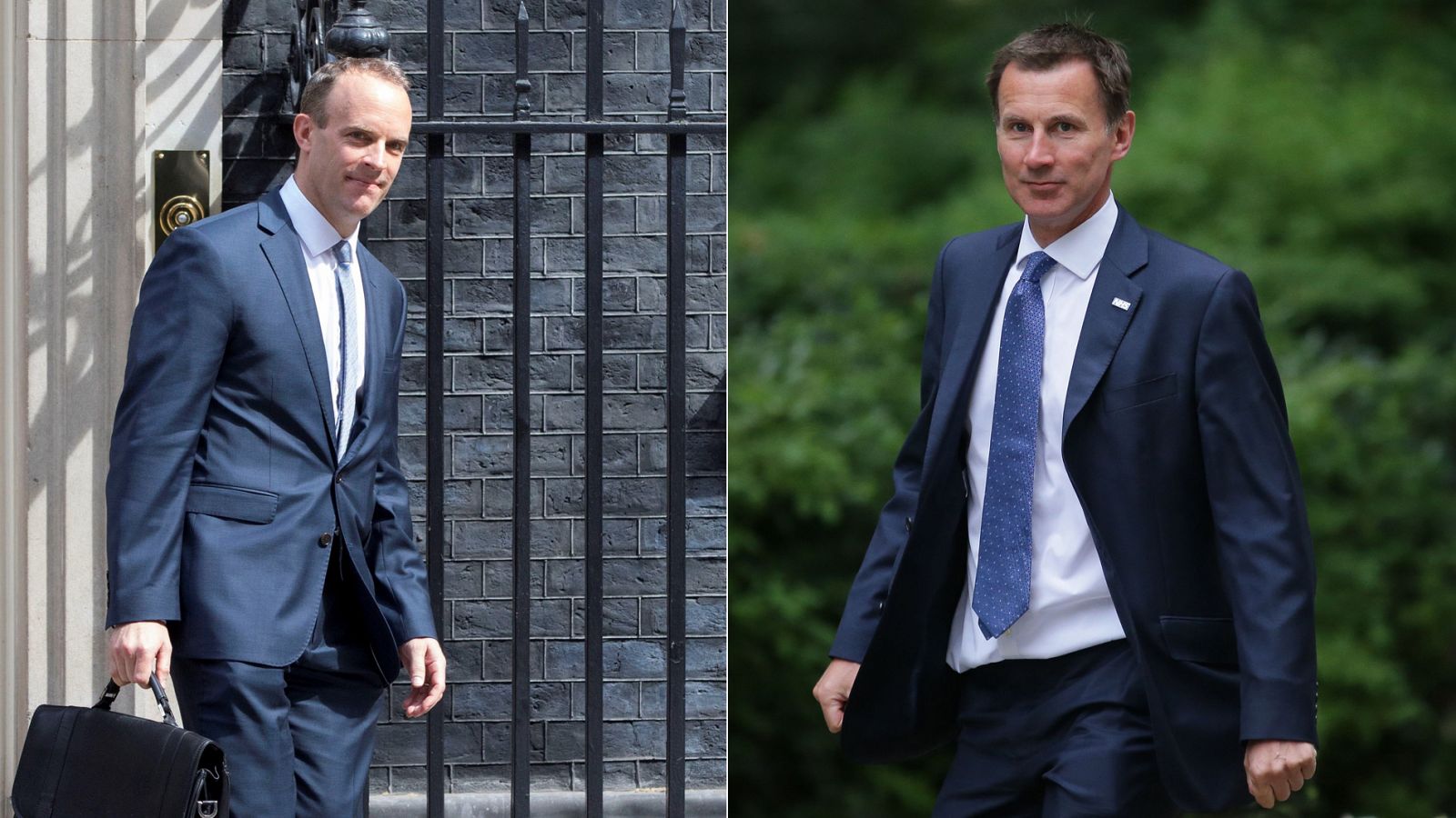 Dominic Raab, nuevo ministro británico para negociar el 'Brexit', y Jeremy Hunt, nuevo titular de Exteriores.