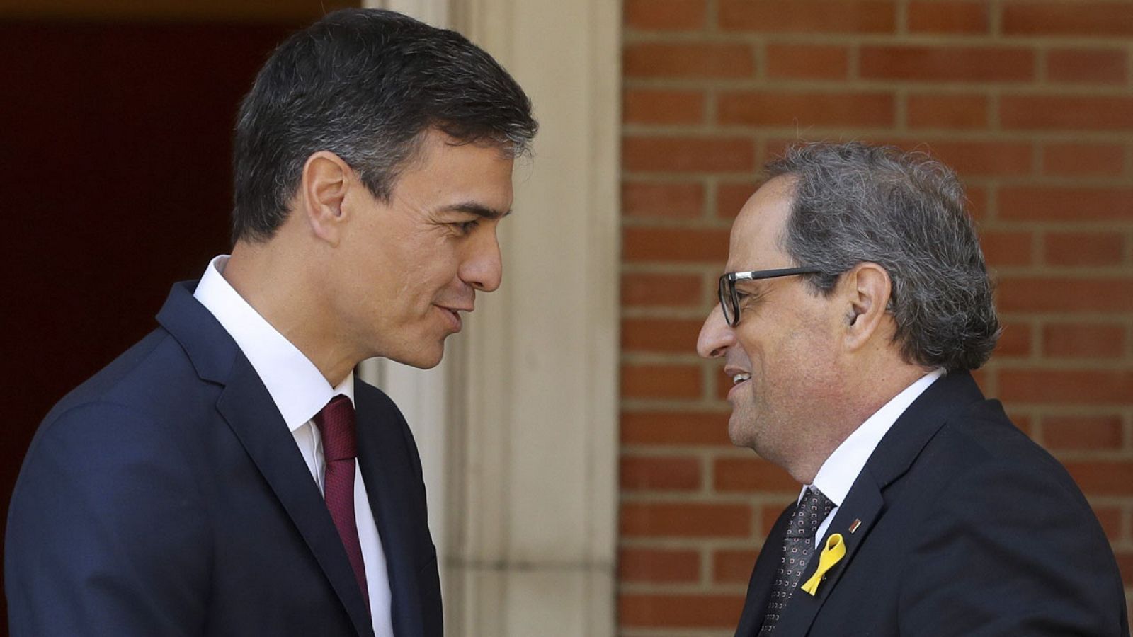 Pedro Sánchez y Quim Torra en La Moncloa