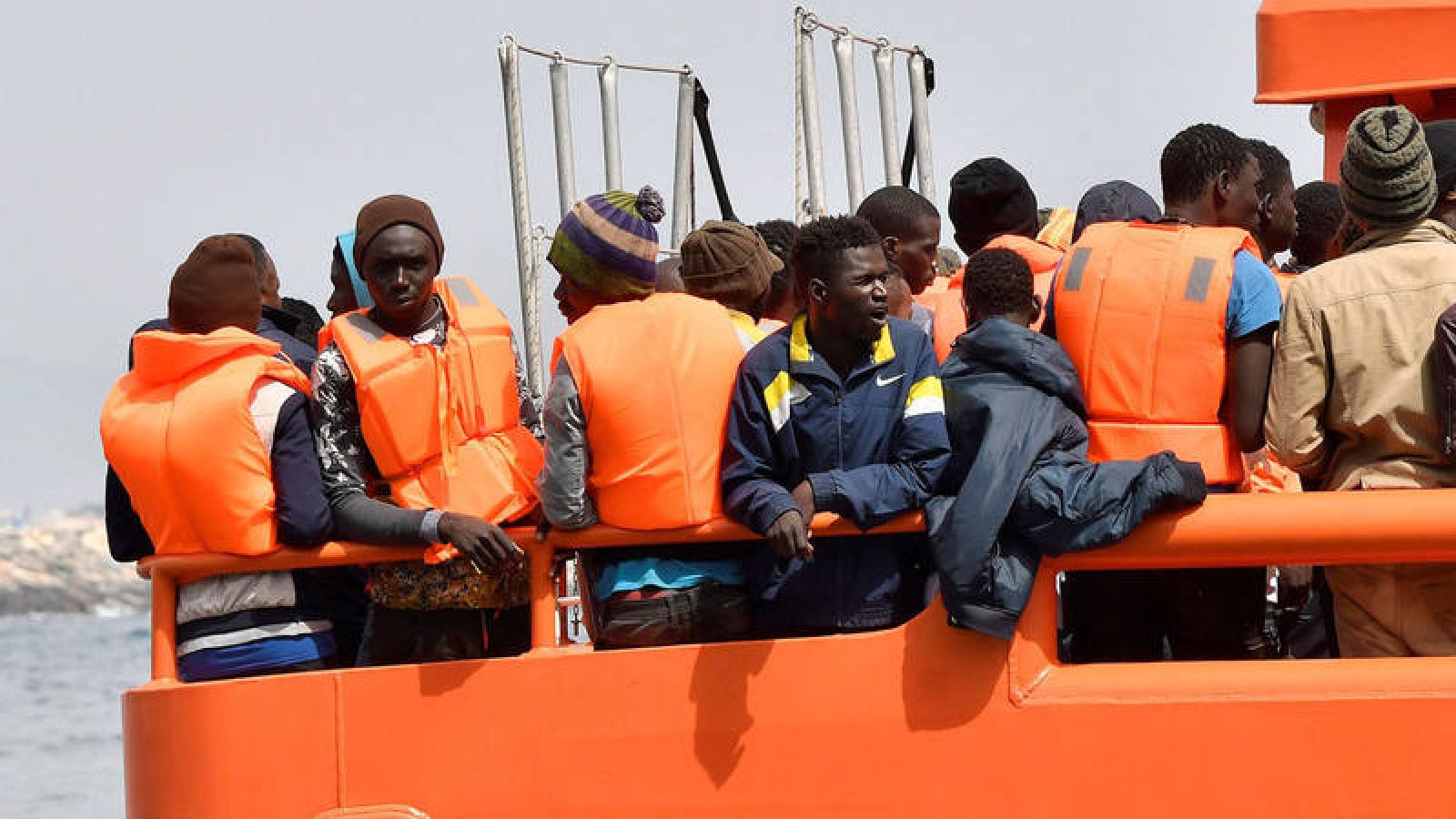 Llegada de un grupo de migrantes al puerto de Almería el pasado 3 de julio