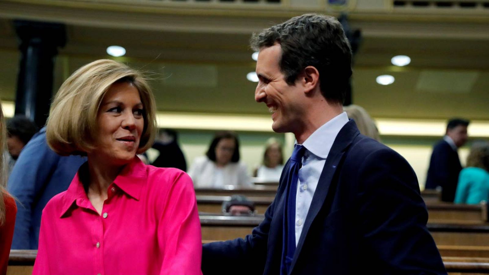 Cospedal y Casado, en el Congreso de los Diputados.