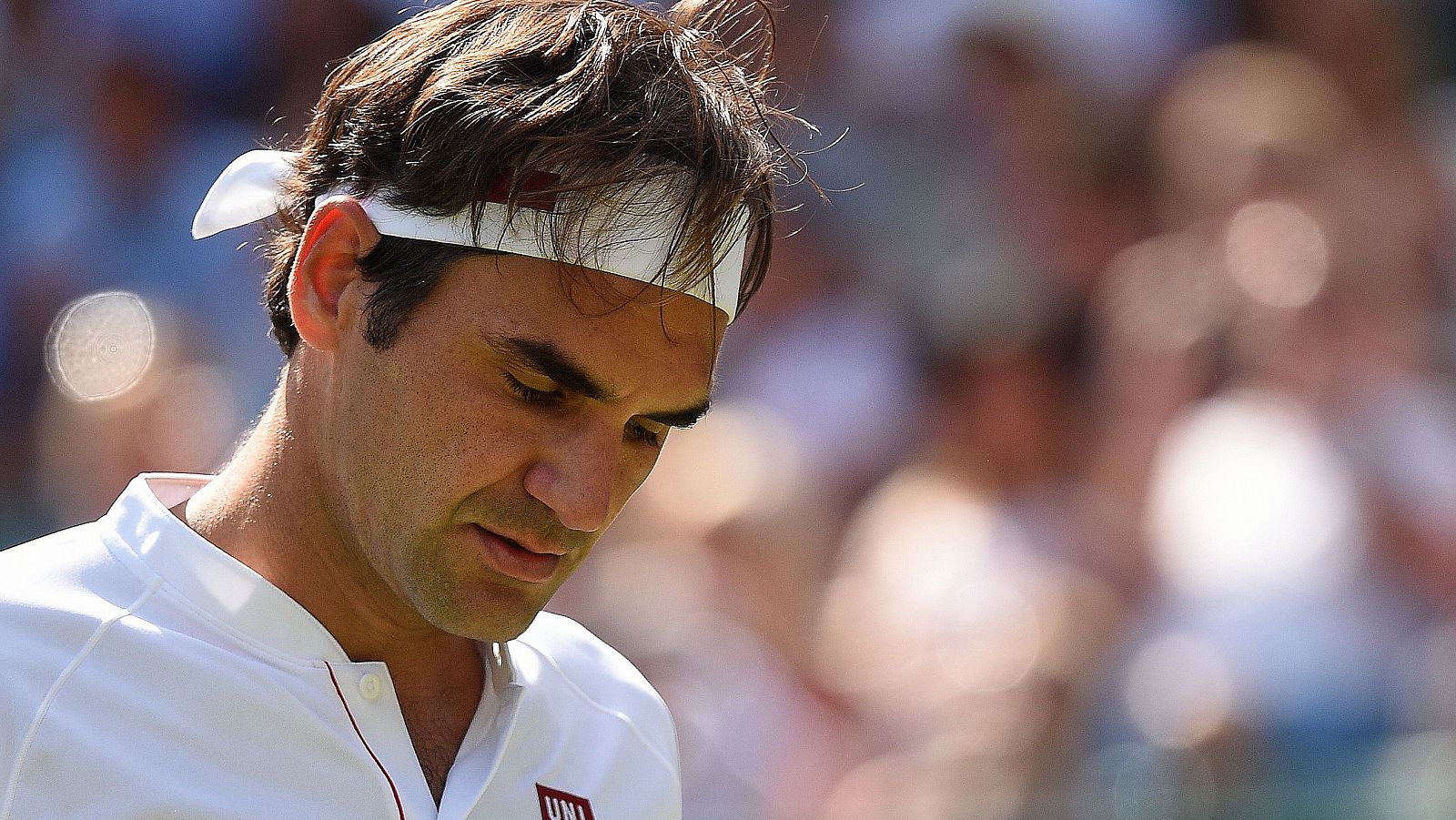 Federer, durante el partido ante Anderson