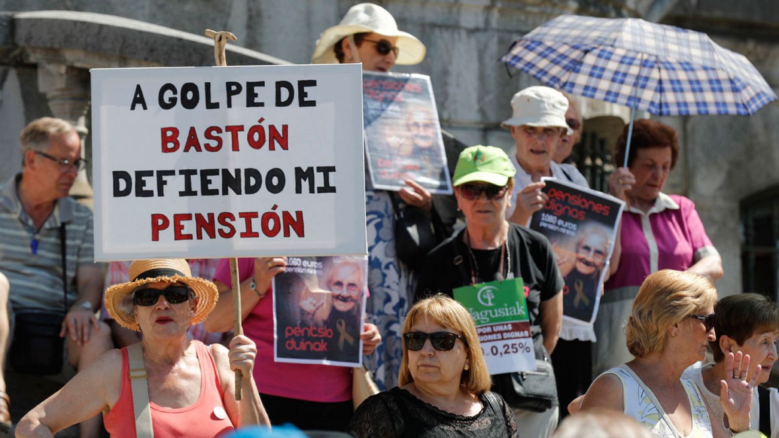 Concentración convocada por las organizaciones de jubilados el pasado 2 de julio para reivindicar unas pensiones "dignas"