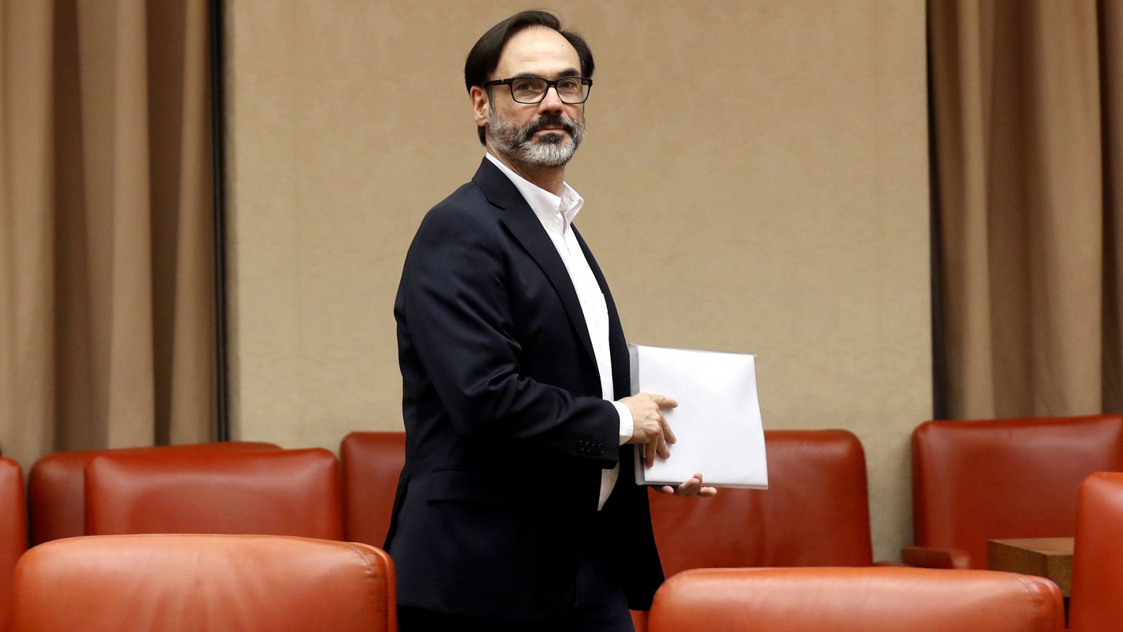 El periodista Fernando Garea, durante su comparecencia ante la Comisión Constitucional del Congreso