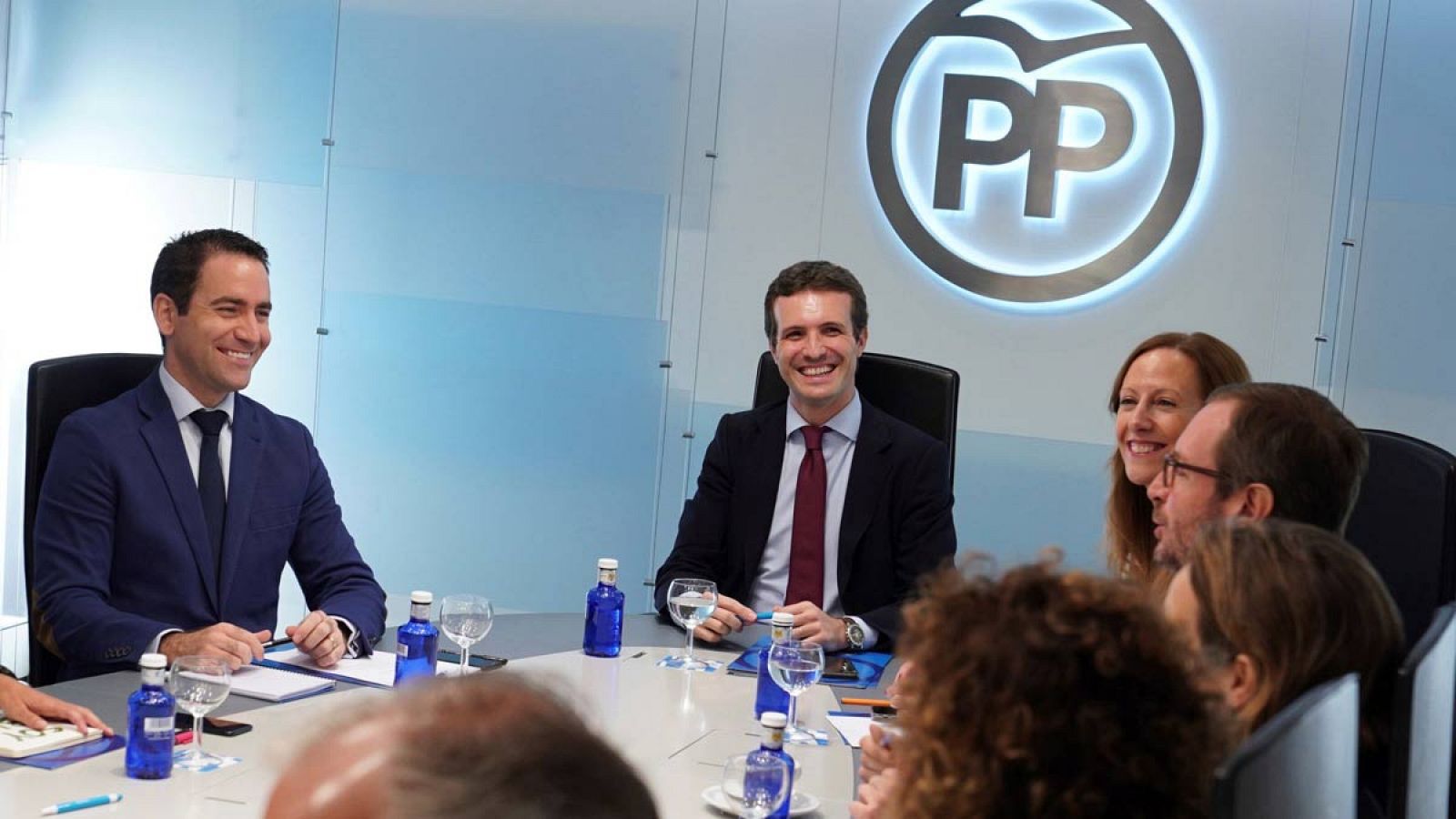Reunión de la nueva cúpula del PP en Génova.