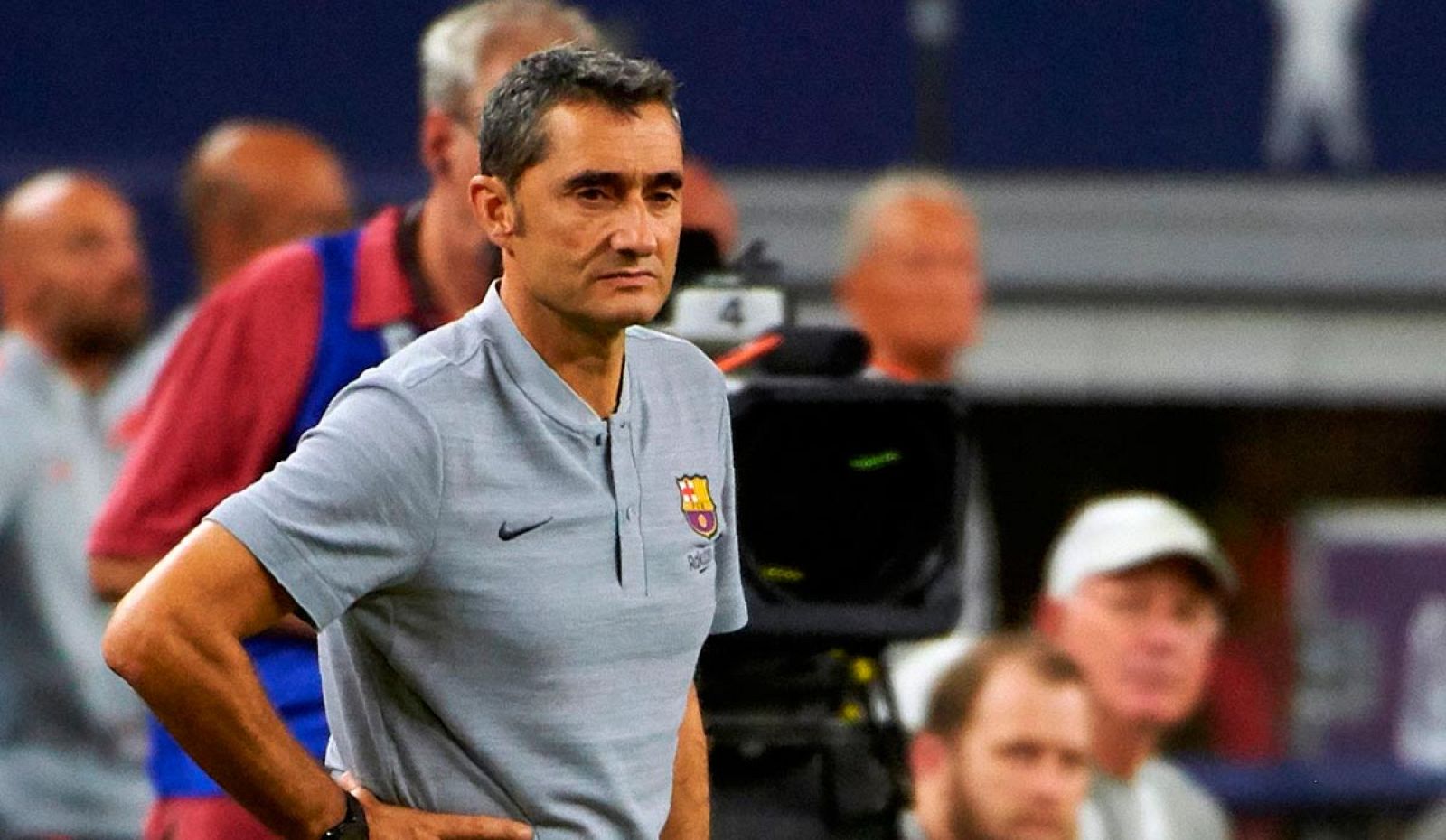 Valverde durante el último amistoso disputado por el Barça ante la Roma.