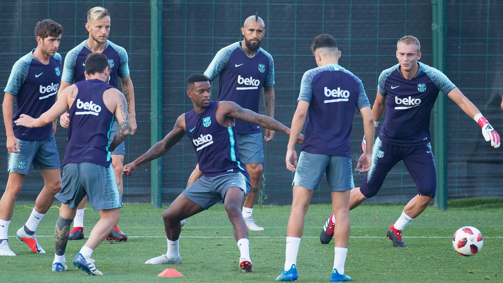 Imagen del entrenamiento del FC Barcelona.