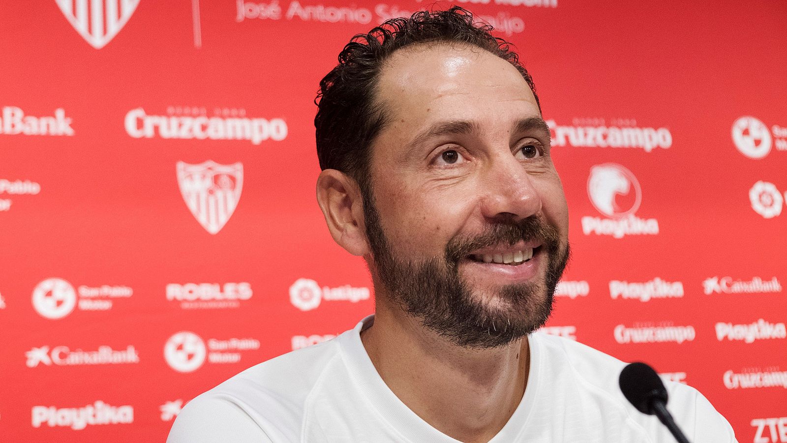 El entrenador del Sevilla, Pablo Machín, en rueda de prensa.