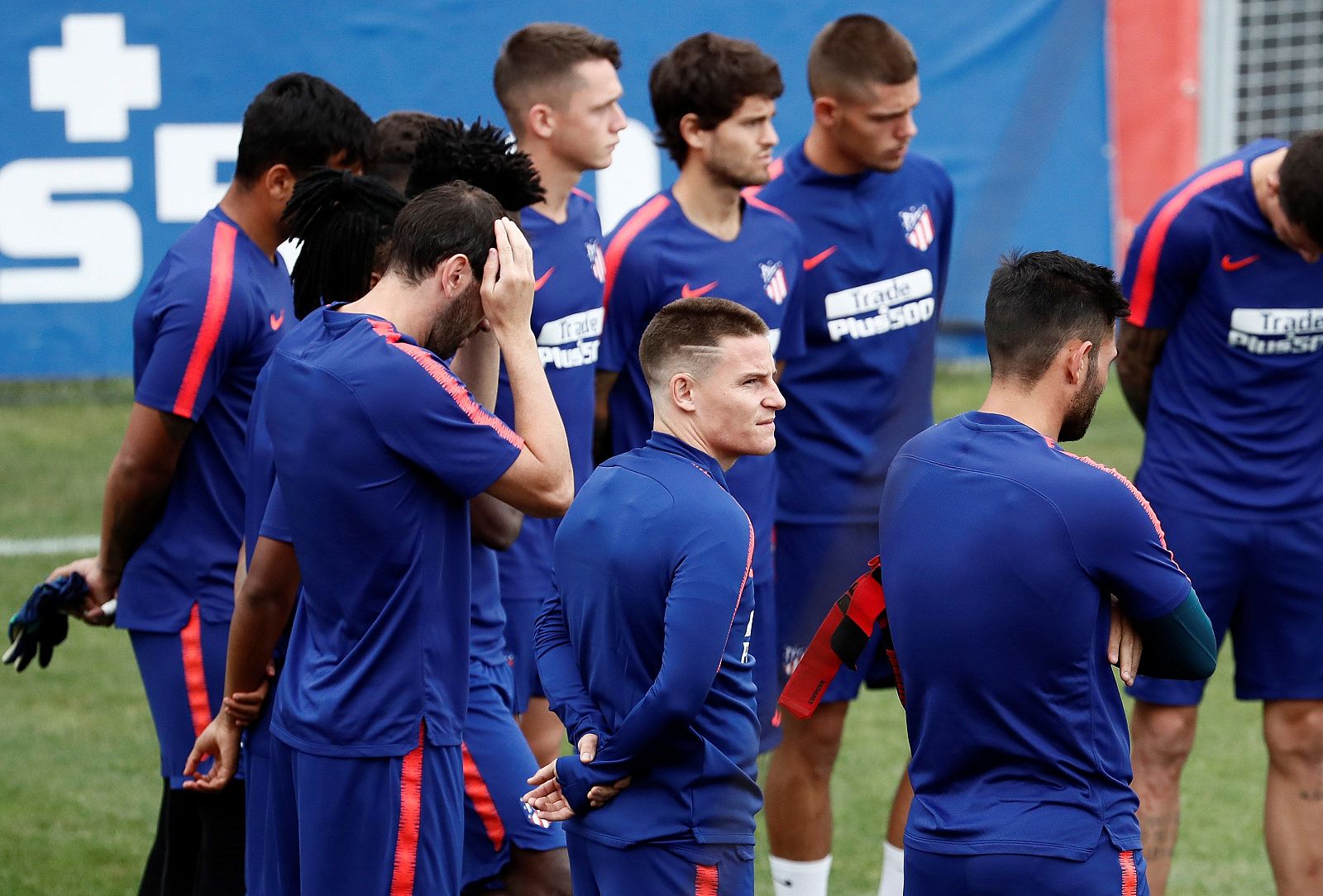 El delantero francés Kevin Gameiro durante el entrenamiento del Atlético de Madrid.