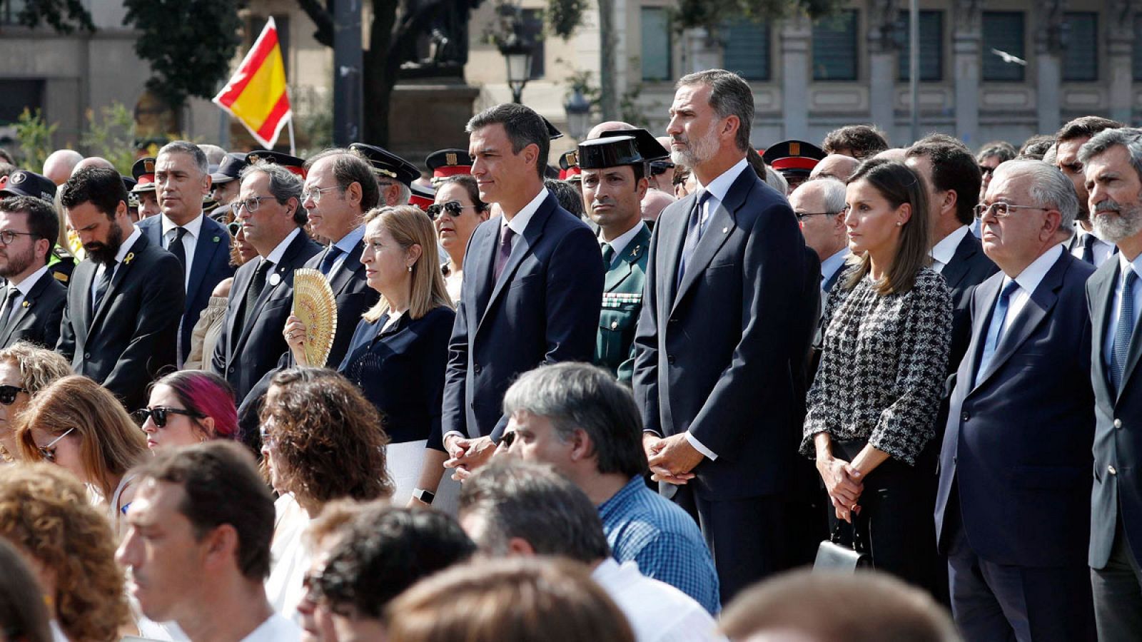 Acto por las víctimas en el primer aniversario de los atentados de Barcelona y Cambrils