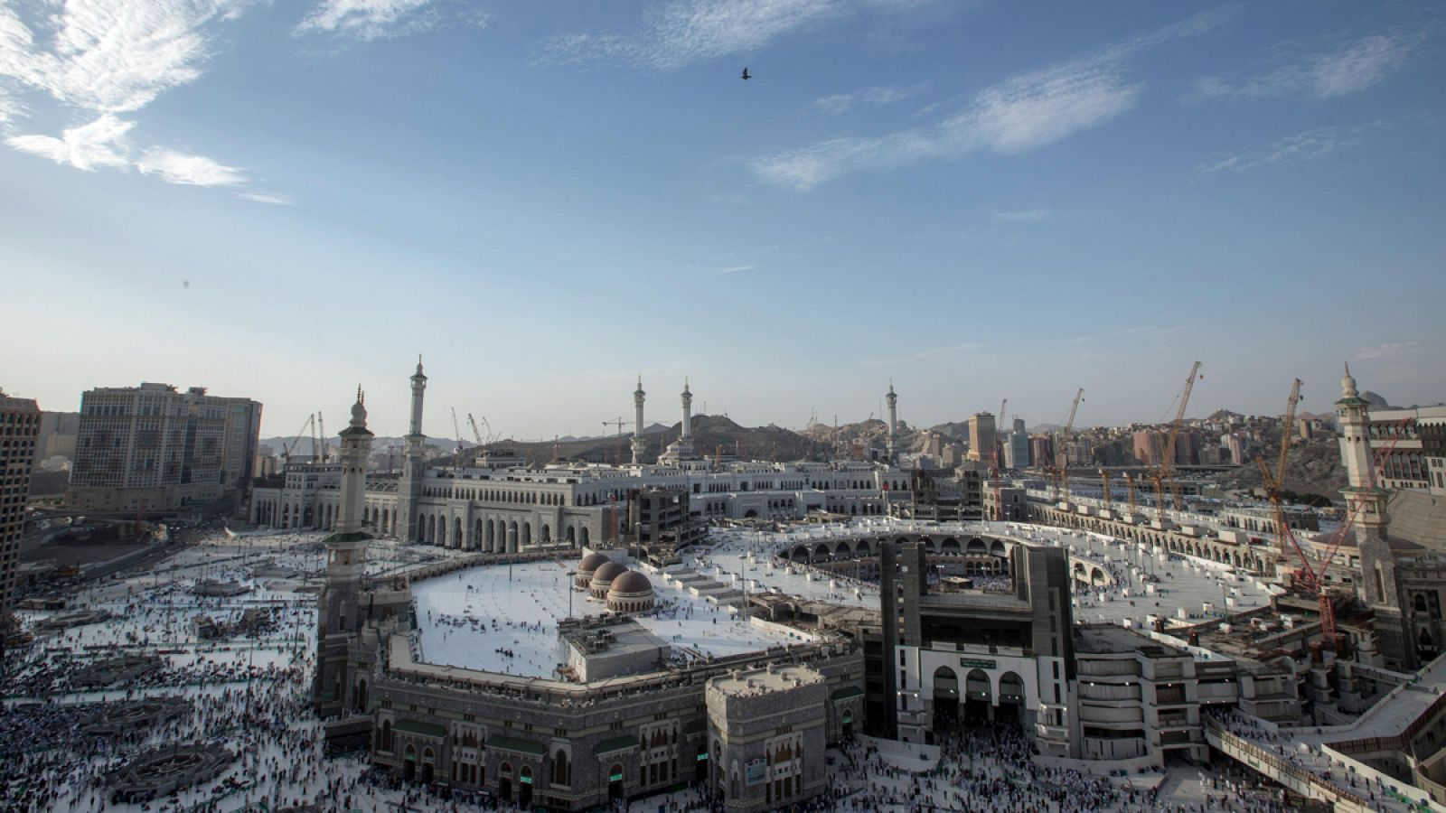 Vista general de la Kaaba y la Gran Mezquita en La Meca