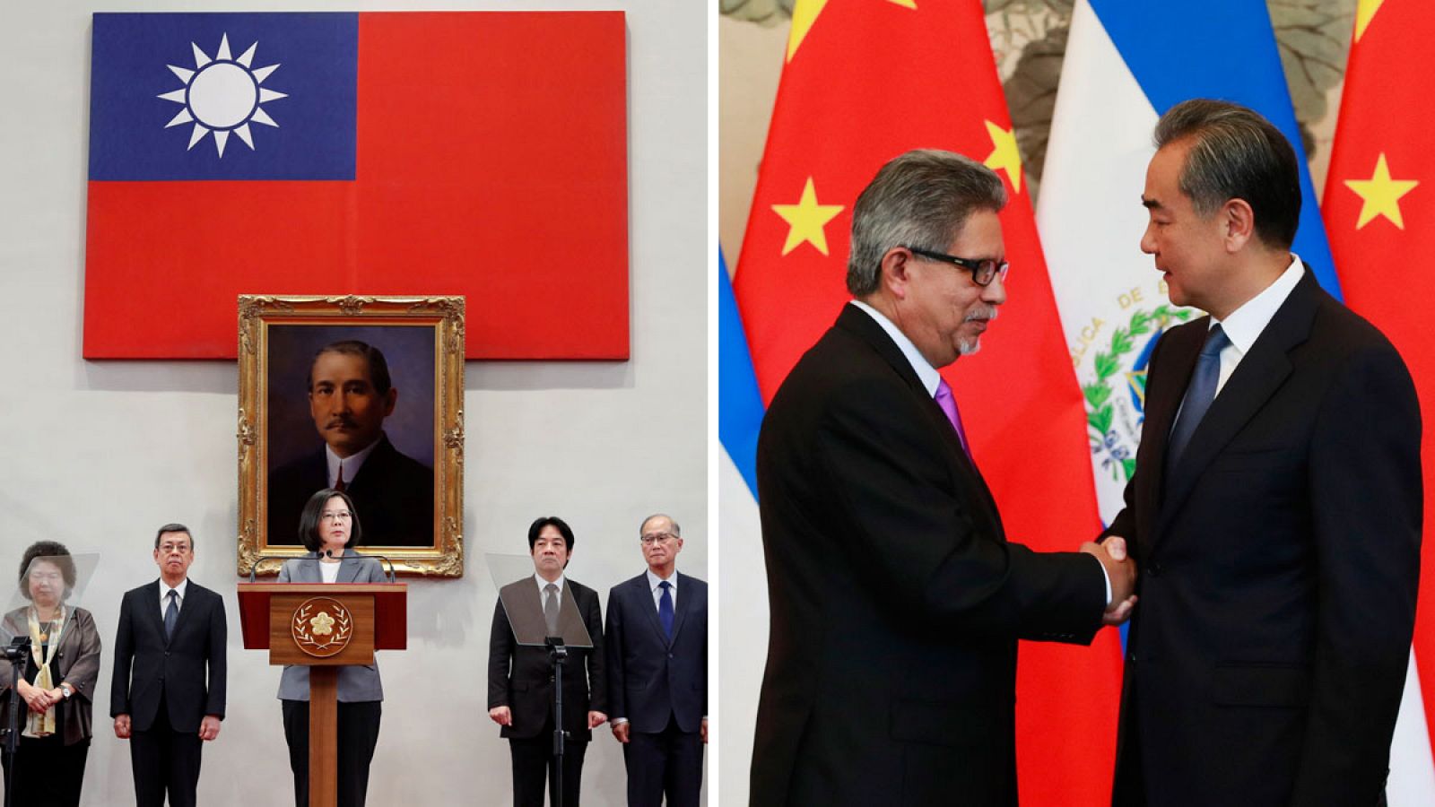 La presidenta taiwanesa denuncia la presión de China, mientras en Pekín, el ministro de Exteriores salvadoreño firma el acuerdo de relaciones diplomáticas con el régimen chino