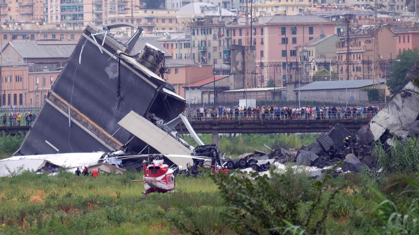 Imagen del viaducto Morandi en Génova, desplomado el 14 de agosto