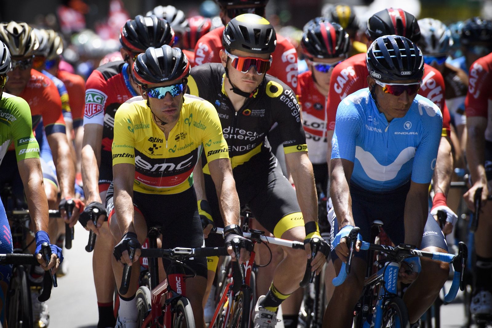 Imagen de archivo de Richie Porte y Nairo Quintana durante la Vuelta a Suiza 2018.