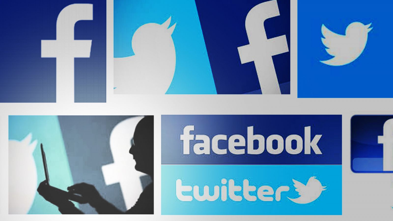 Logotipos de Twitter y Facebook en una búsqueda de Google