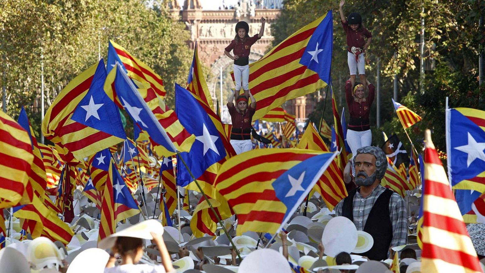 Imagen de la Diada de Cataluña en el año 2016.