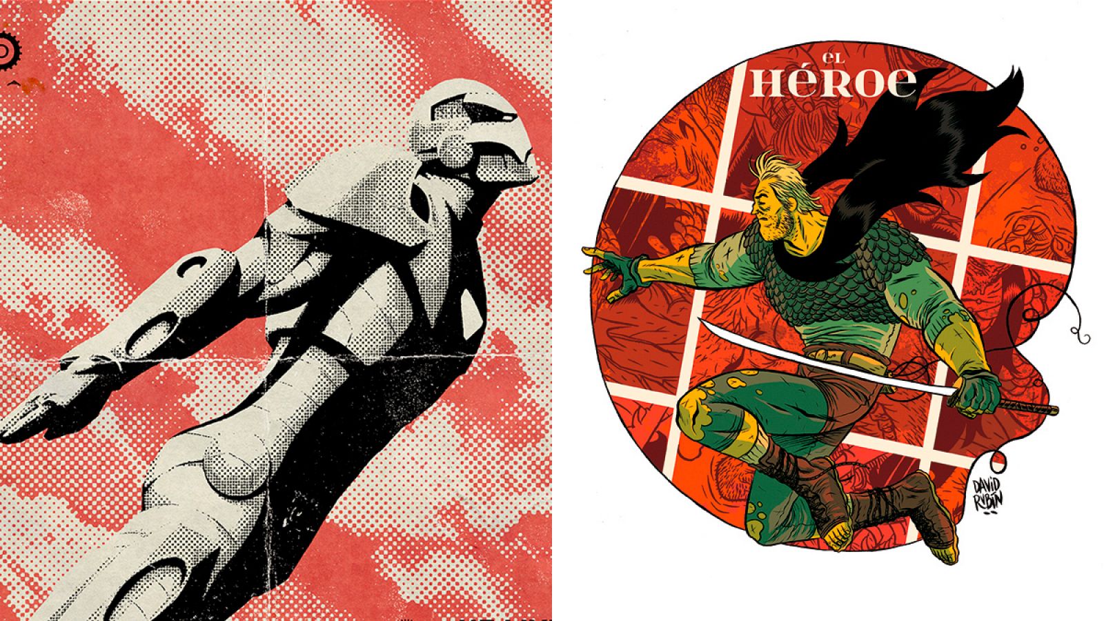 Iron Man por David Aja y 'El Héroe', por David Rubín
