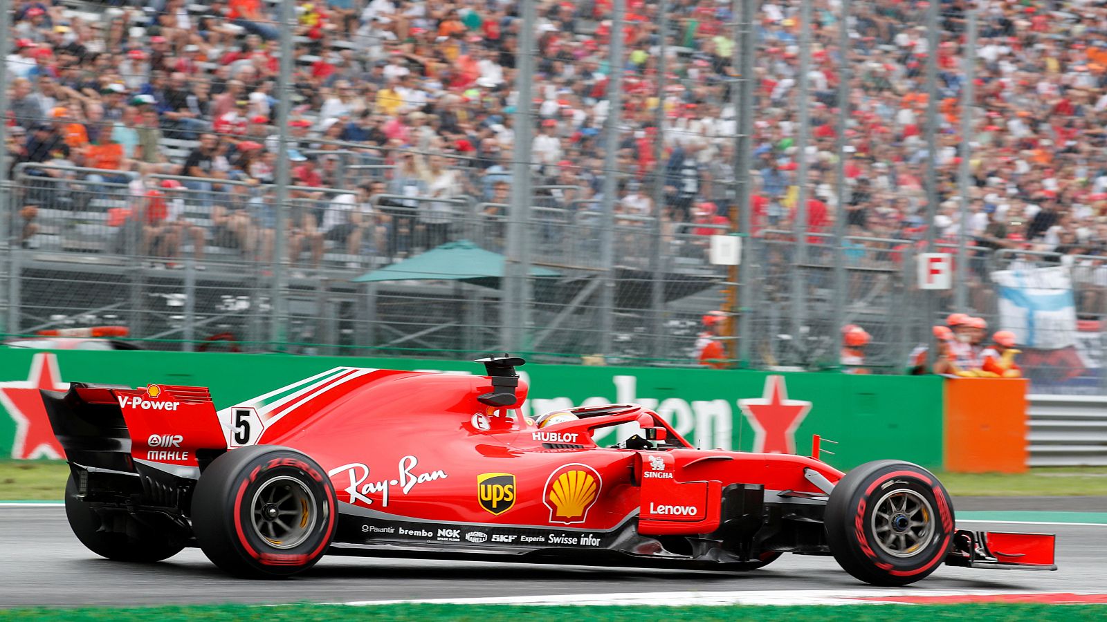 El alemán Sebastian Vettel (Ferrari), en Monza.