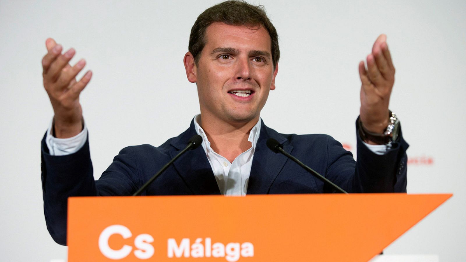 El presidente de Ciudadanos, Albert Rivera, durante su intervención en Málaga