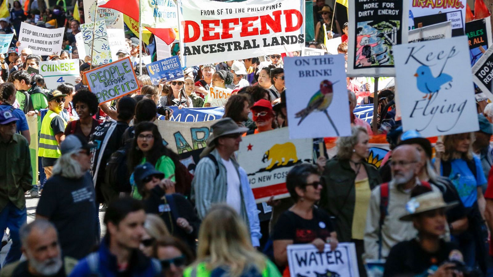 Imagen de la manifestación contra el cambio climático en San Francisco (EE.UU.).