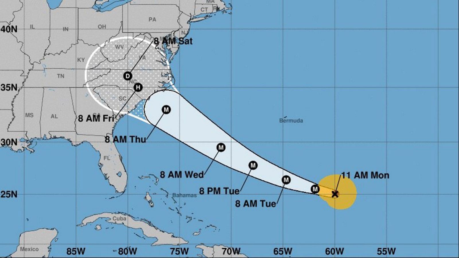 Florence se ha intensificado en las últimas horas alcanzando la categoría 4 en la escala de Saffir-Simpson