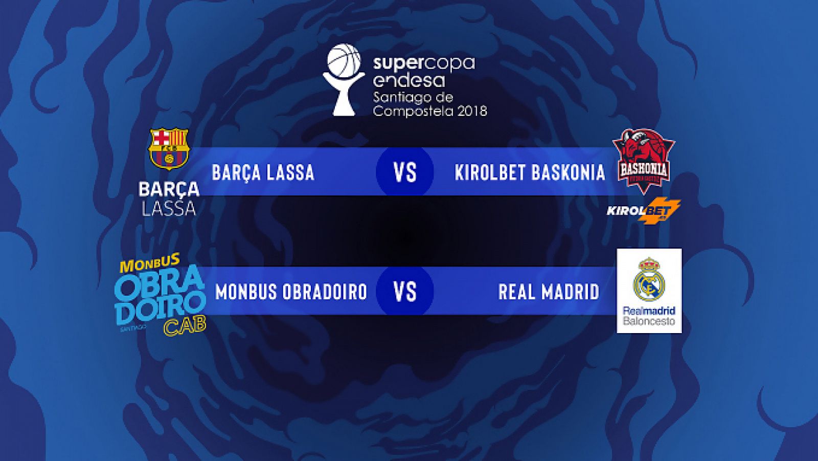 Barcelona-Baskonia y Real Madrid-Obradoiro, semifinales de la Supercopa Endesa