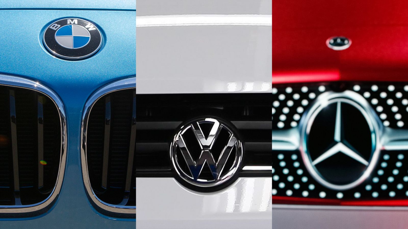 Logos de BMW, Volkswagen y Mercedes Benz