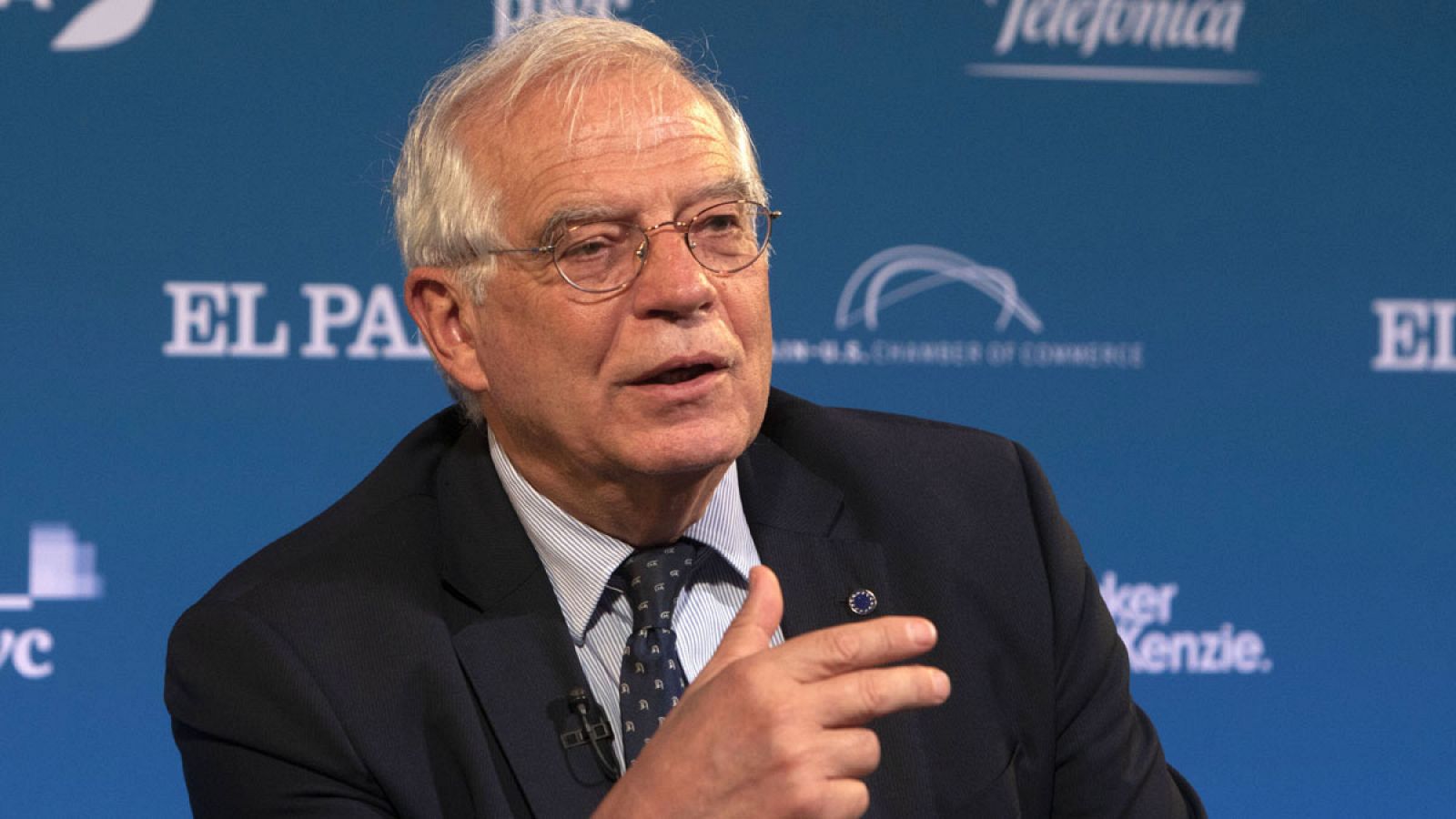 El ministro español de Asuntos Exteriores, Josep Borrell, durante la clausura del foro económico que organizó la Cámara de Comercio España-EE.UU. y el periódico El País el viernes 21 de Septiembre de 2018, en Nueva York.