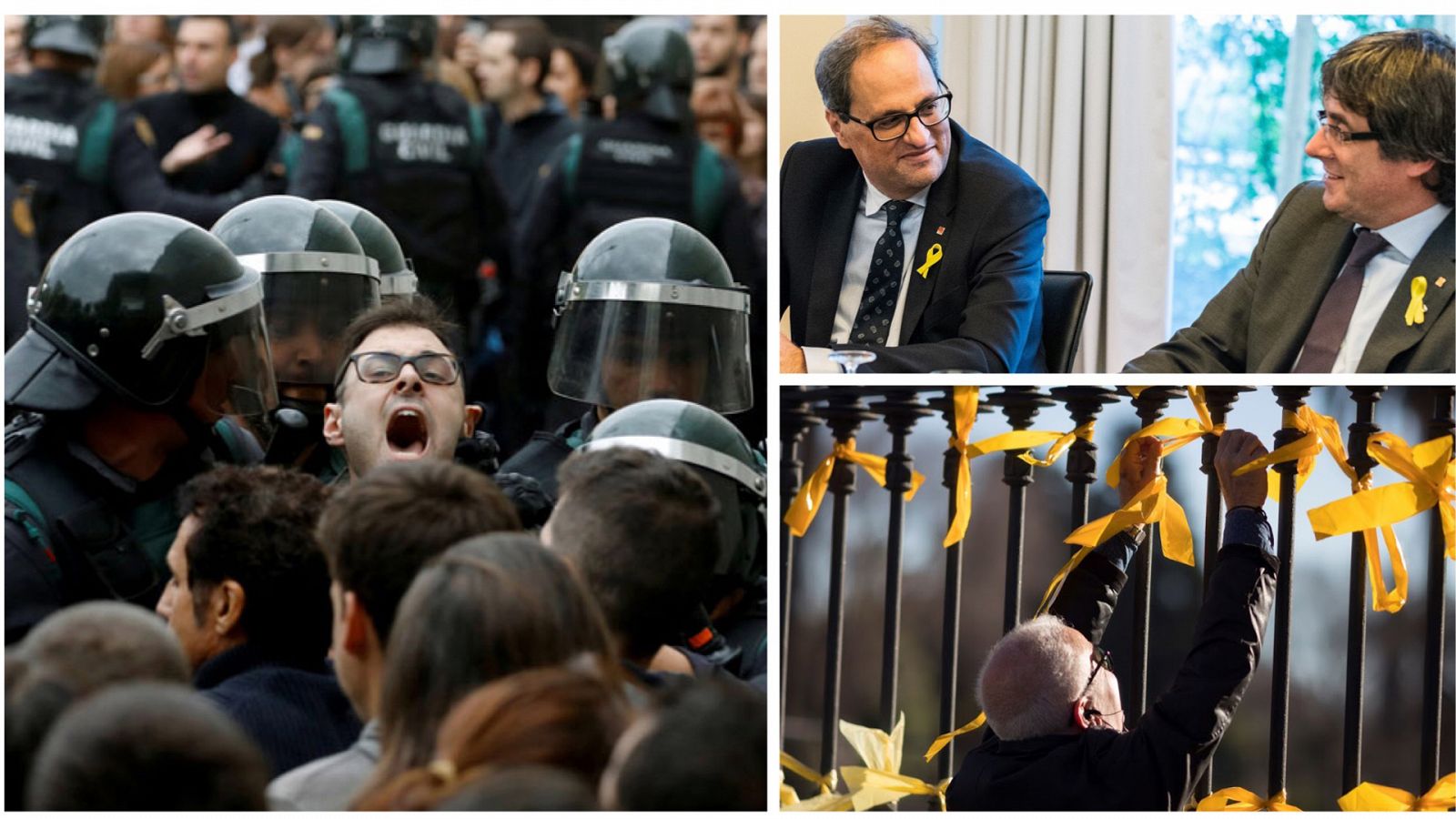 Un año de convulsión política en Cataluña desde el referéndum del 1-O