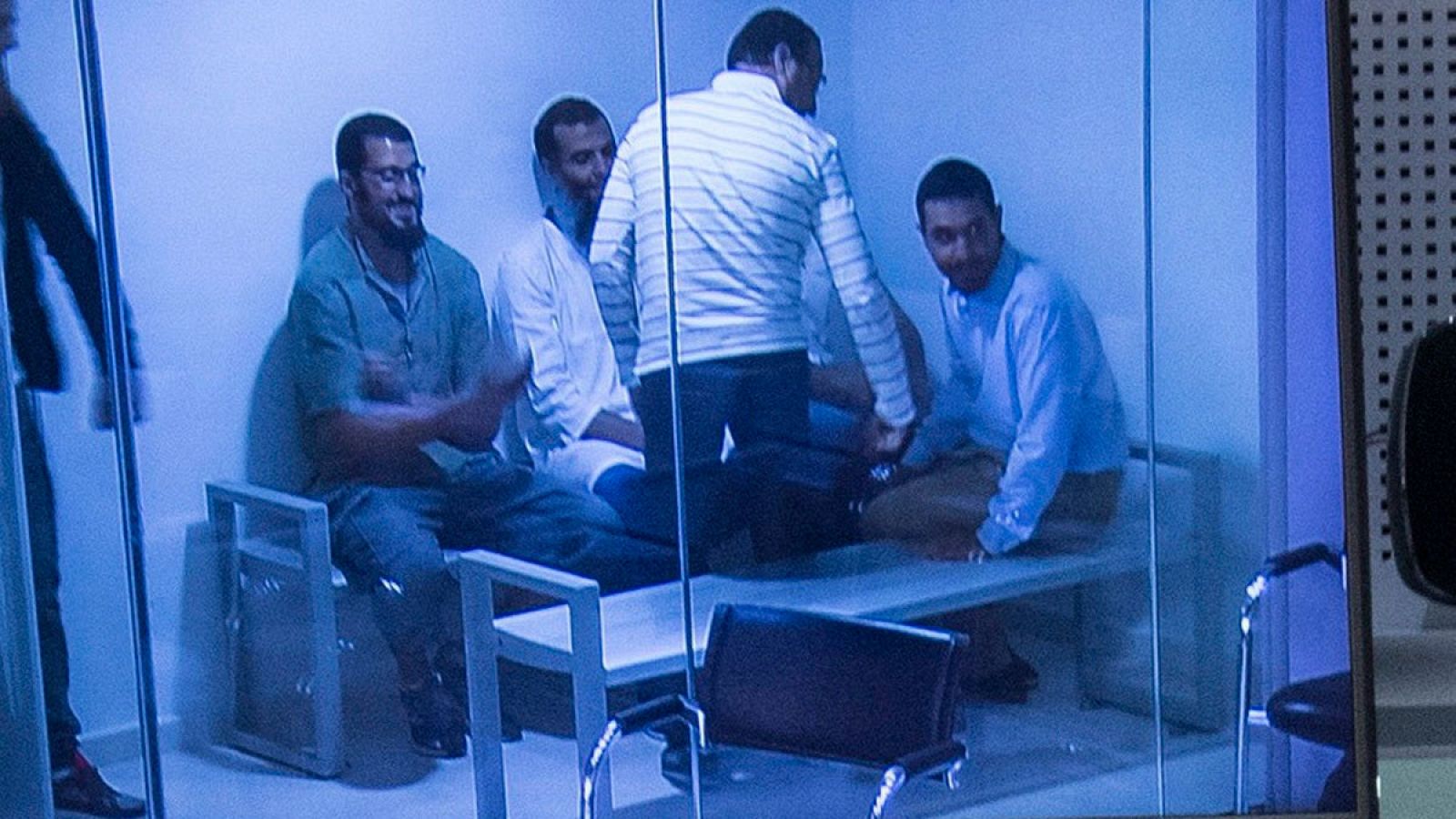 Un momento del juicio que se celebra en la Audiencia Nacional contra los 6 presuntos yihadistas, detenidos en 2014 en Melilla en la operación Javer, acusados de captar combatientes marroquíes y españoles para Al Qaeda.