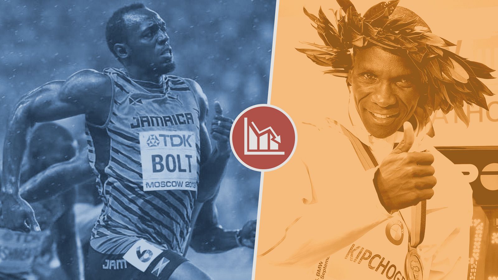 Usain Bolt (100m) y Eliud Kipchoge (maratón) han roto los récords de sus respectivas disciplinas.