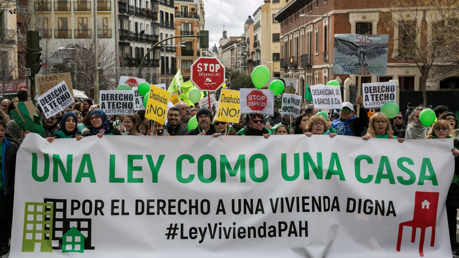 Manifestación contra los desahucios en una imagen de archivo