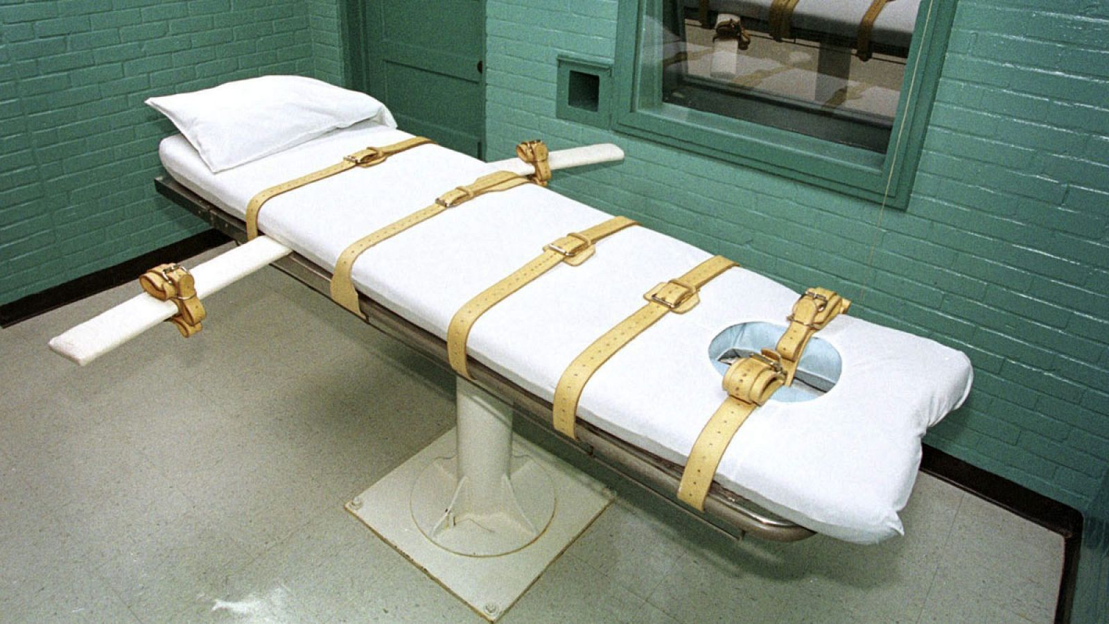 Fotografía fechada en el año 2000 que muestra una cámara de la muerte en EE.UU. donde los presos fallecen por inyección letal.