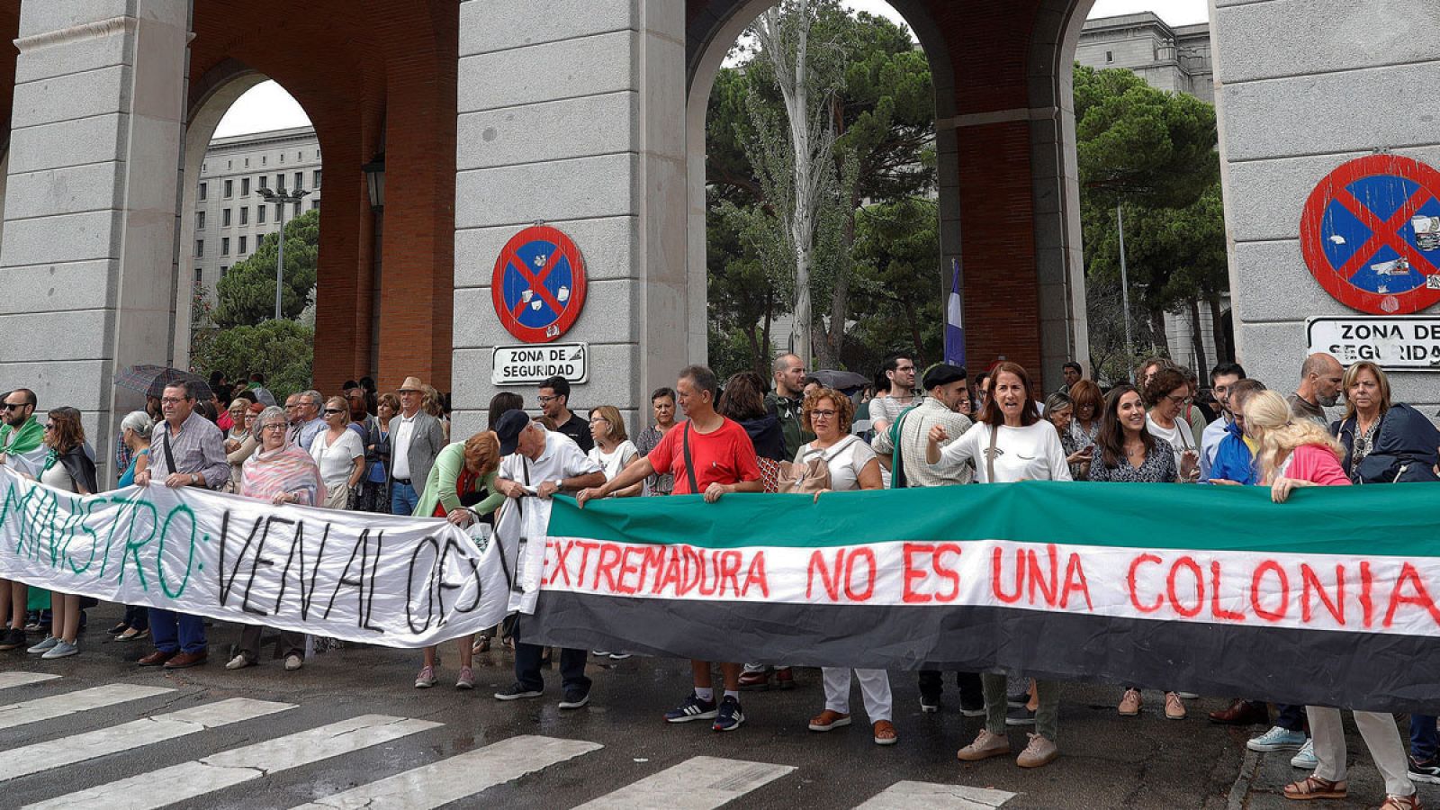 Extremeños manifestándose en Madrid el pasado mes de septiembre para pedir un tren digno.