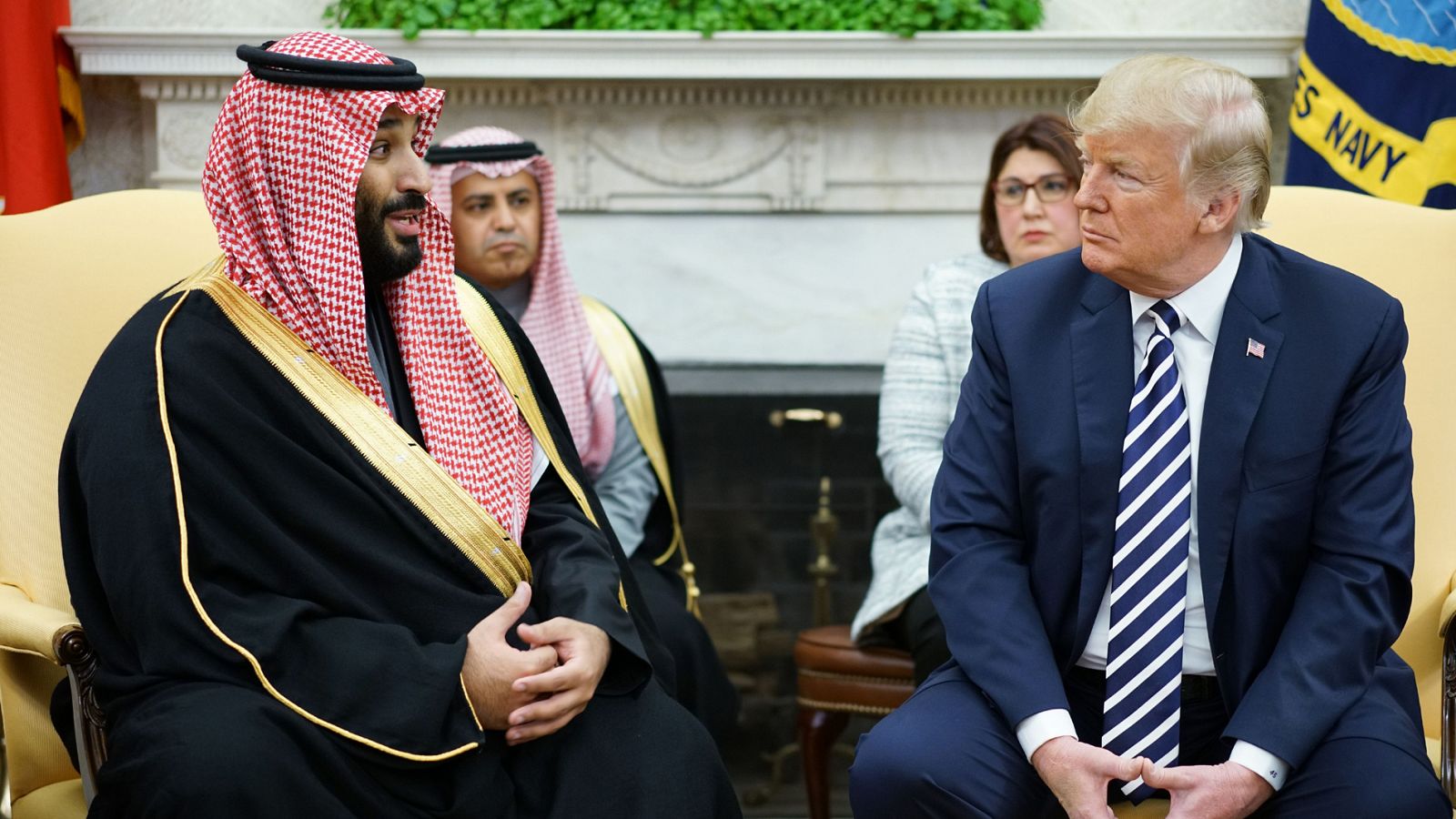 El príncipe saudí Mohamed Bin Salman y el presidente estadounidense, Donald Trump