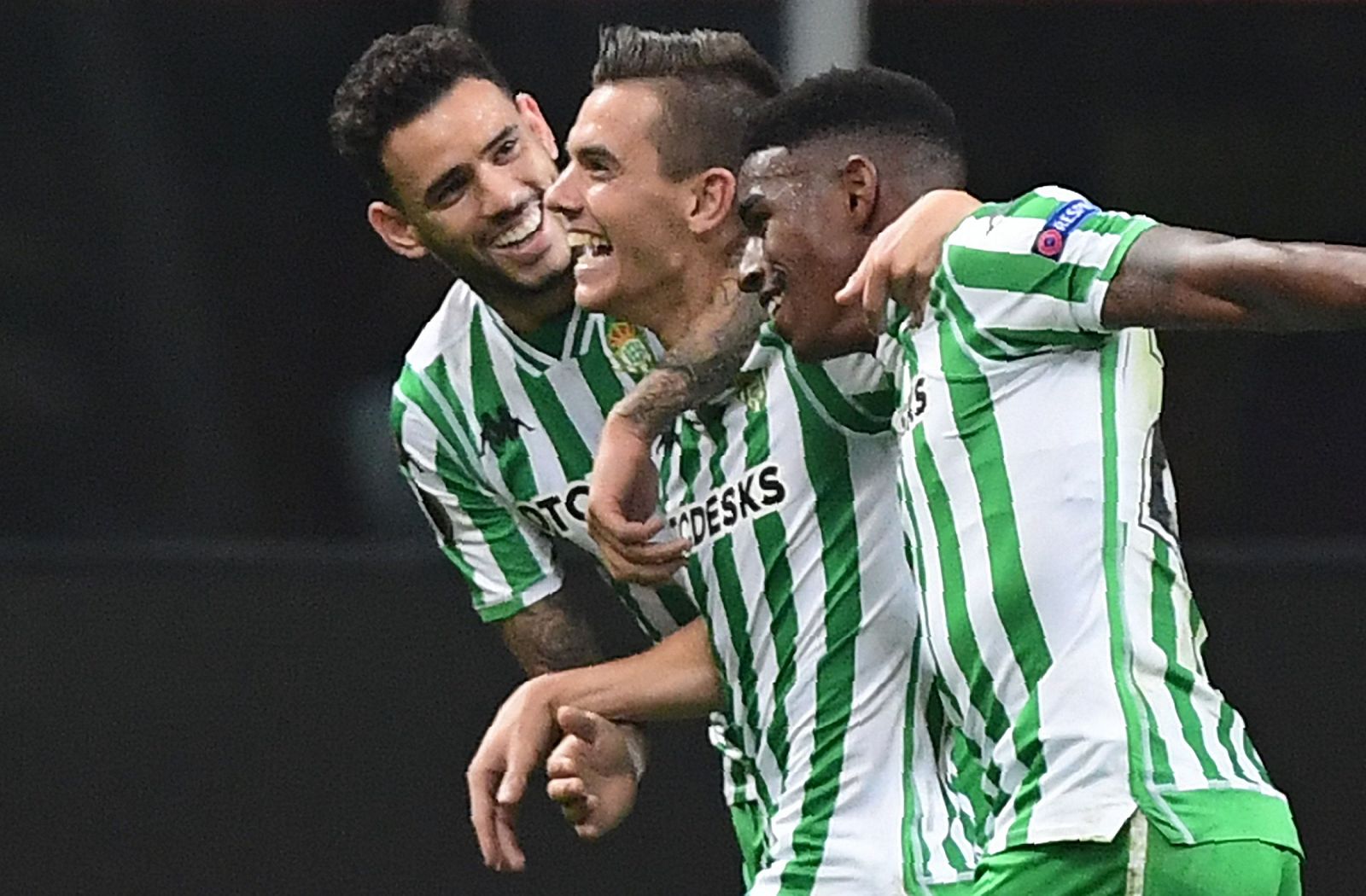 Lo Celso celebra el segundo gol anotado ante el Milan.