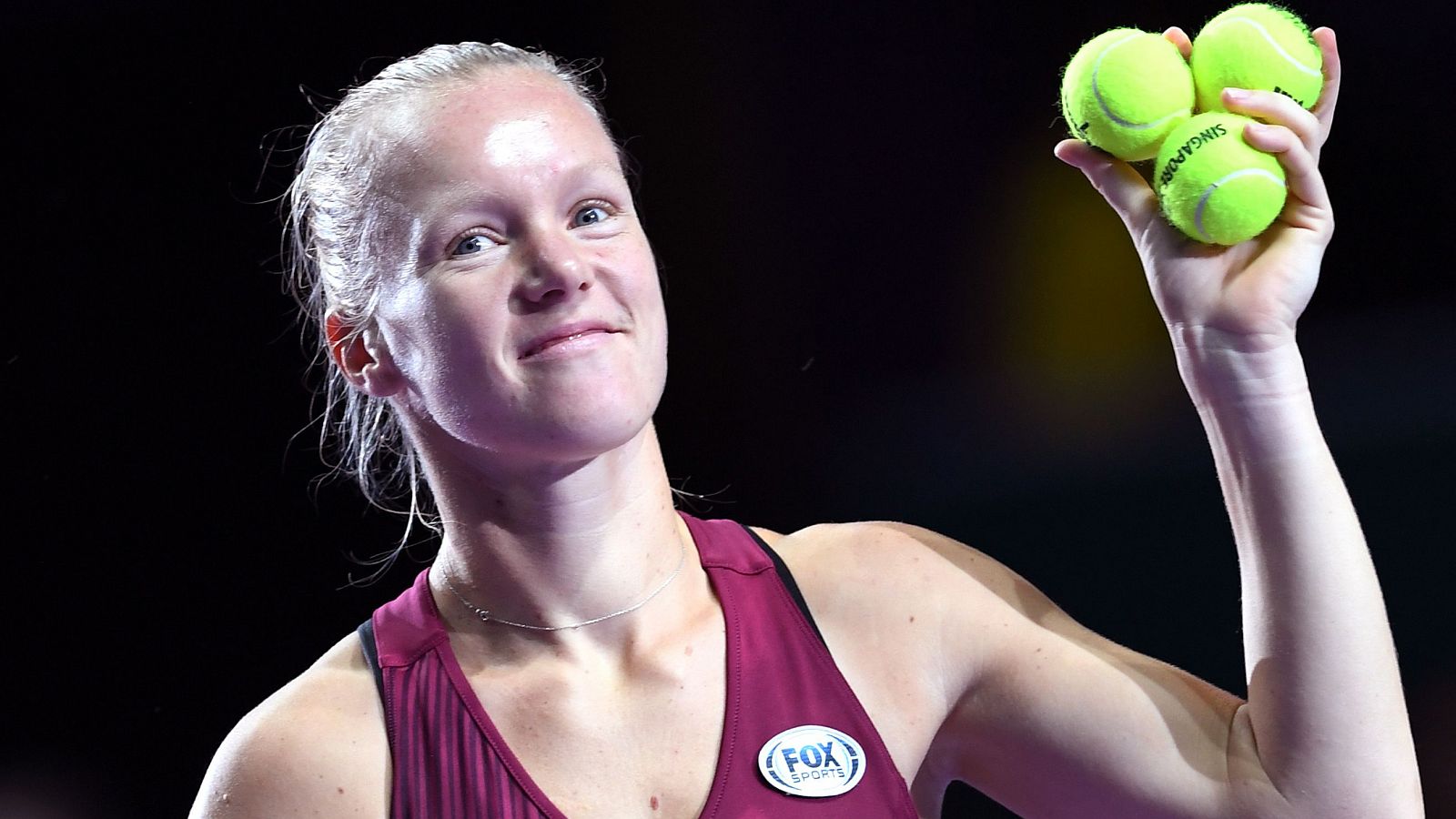 La tenista holandesa Kiki Bertens celebra su victoria.