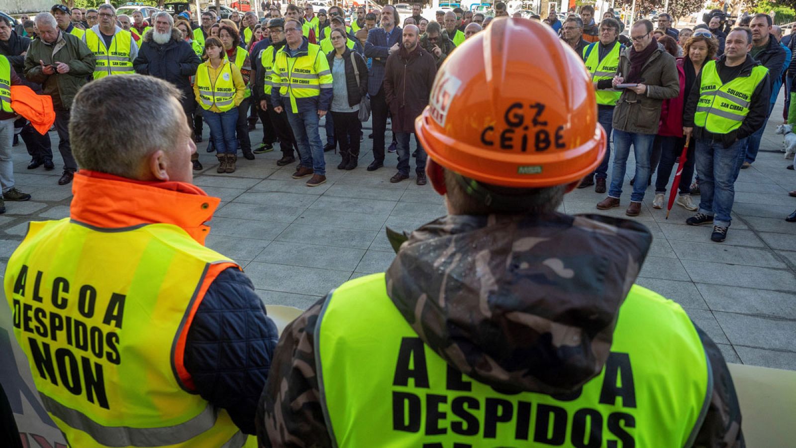 Protesta en Lugo por el cierre de las plantas de Alcoa en A Coruña y Avilés
