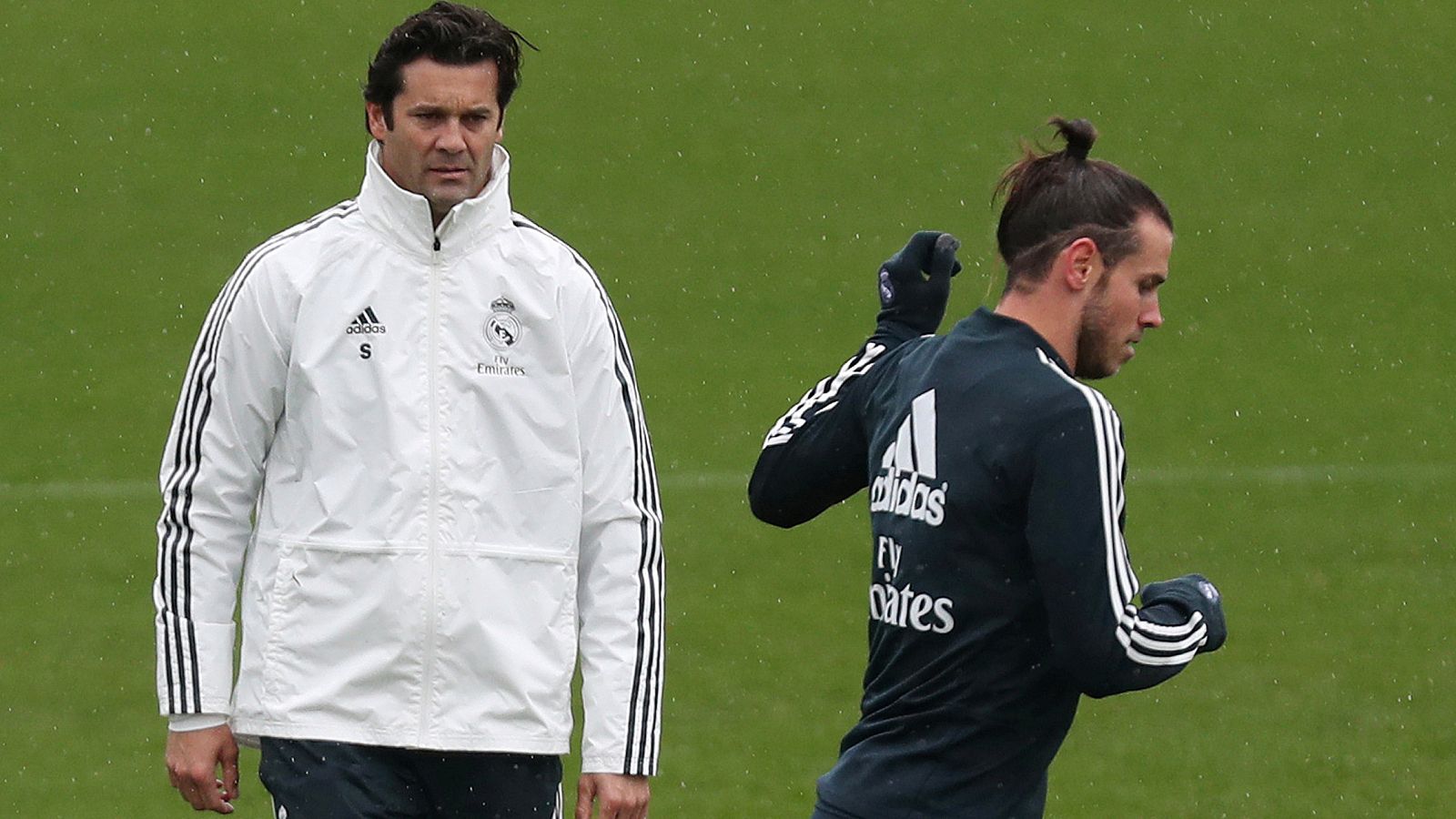 Solari y Bale, en el primer entrenamiento del técnico argenino con el Real Madrid.