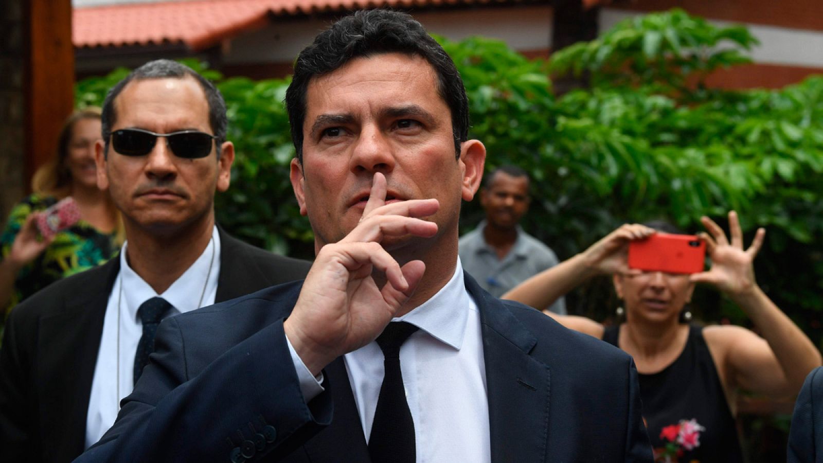 El juez Moro, a su salida de la vivienda del presidente electo de Brasil, Jair Bolsonaro