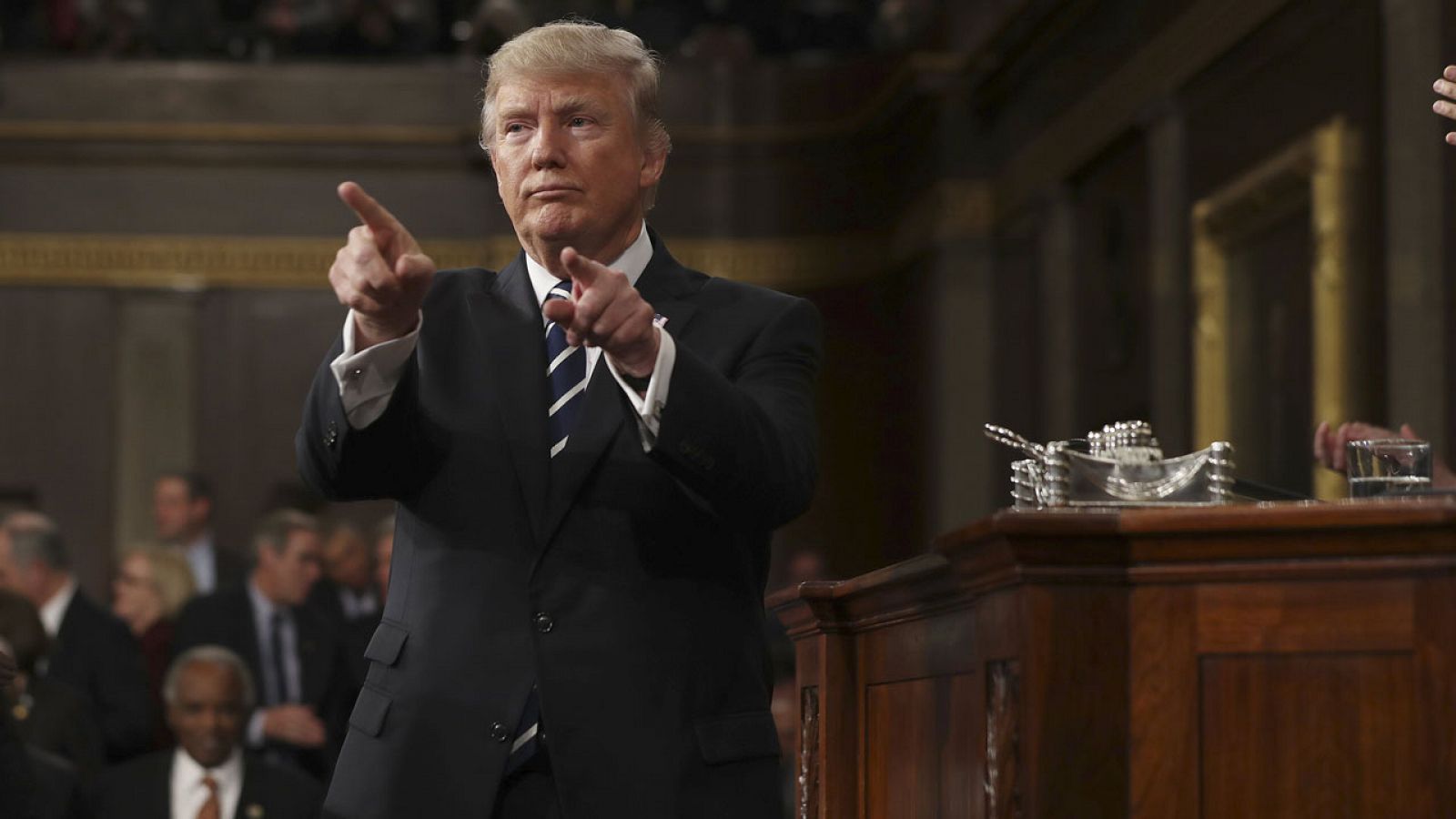 Donald Trump, durante su primer discurso ante el Congreso en 2017.