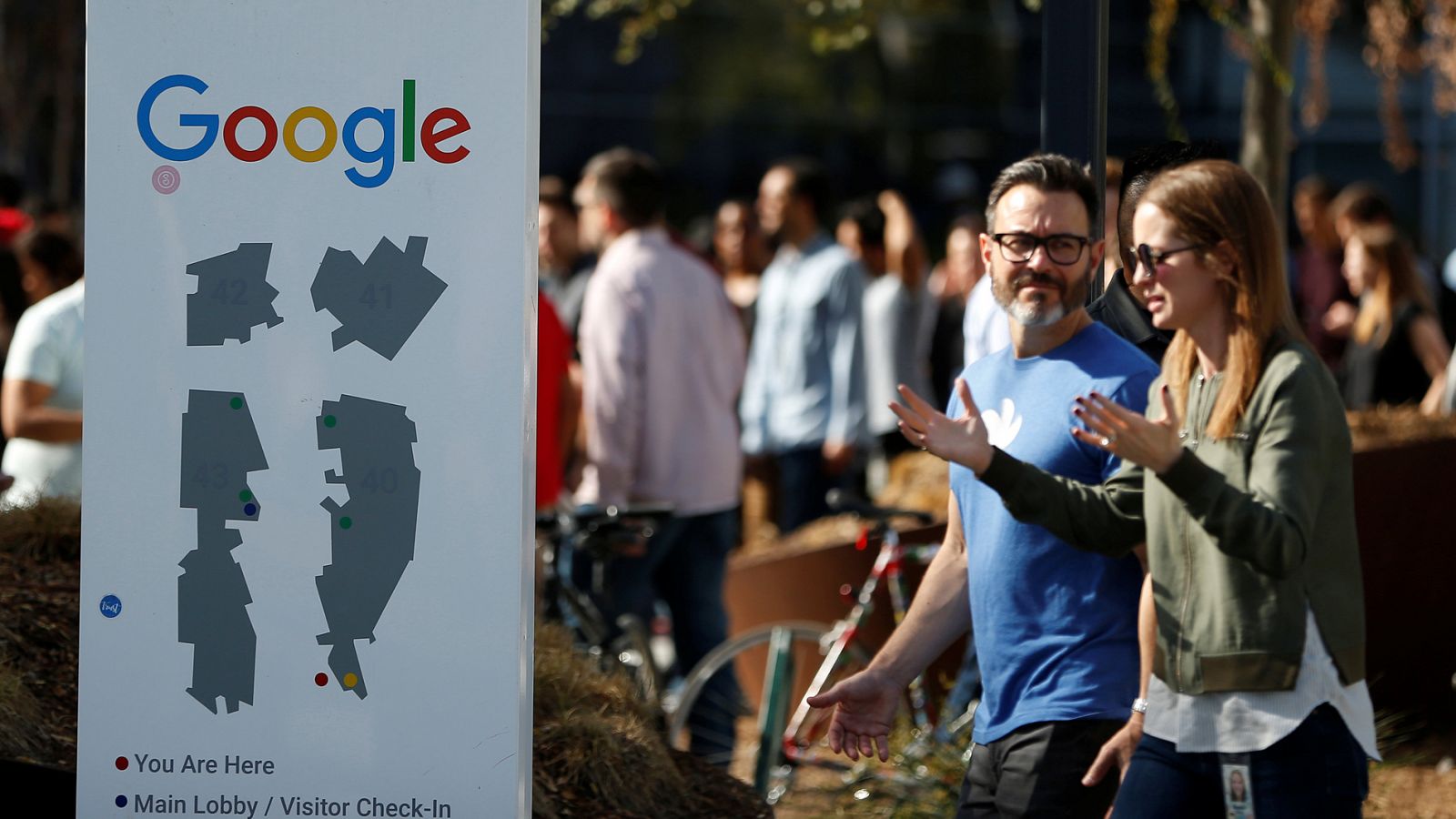 Protesta en las instalaciones de Google en California