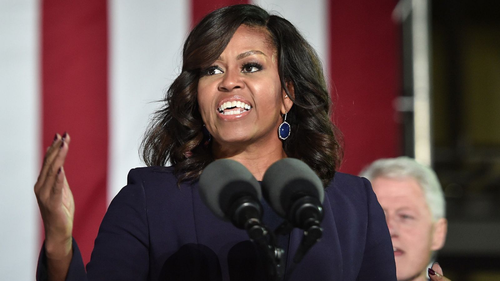Michelle Obama interviene en un acto del Partido Demócrata en Durham, en New Hampshire