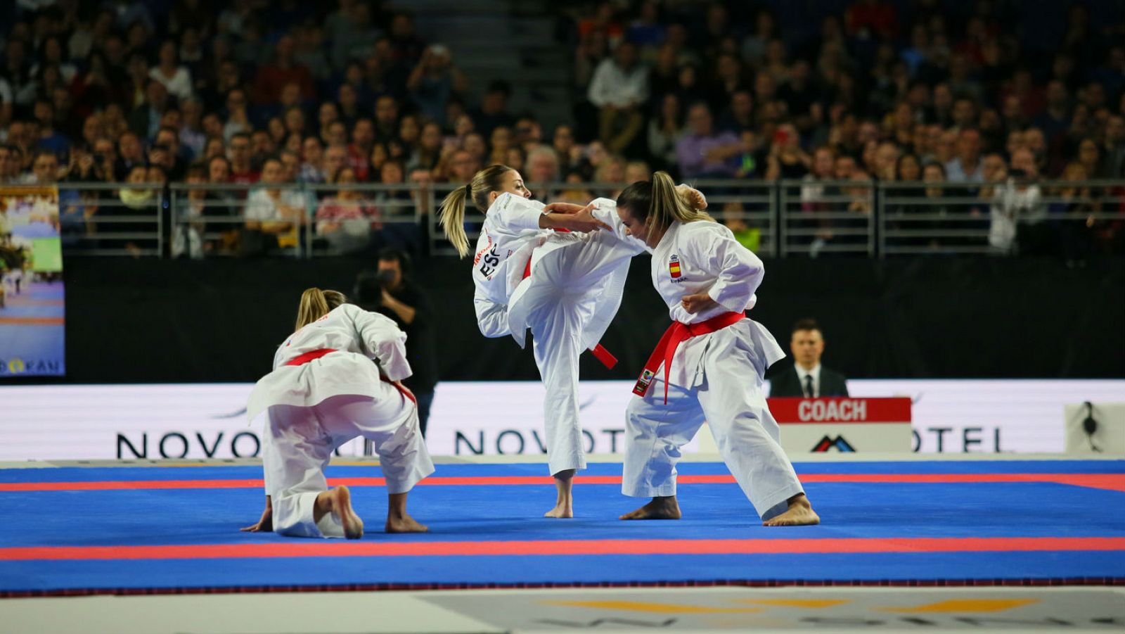 Tres karatekas en el Mundial de Madrid